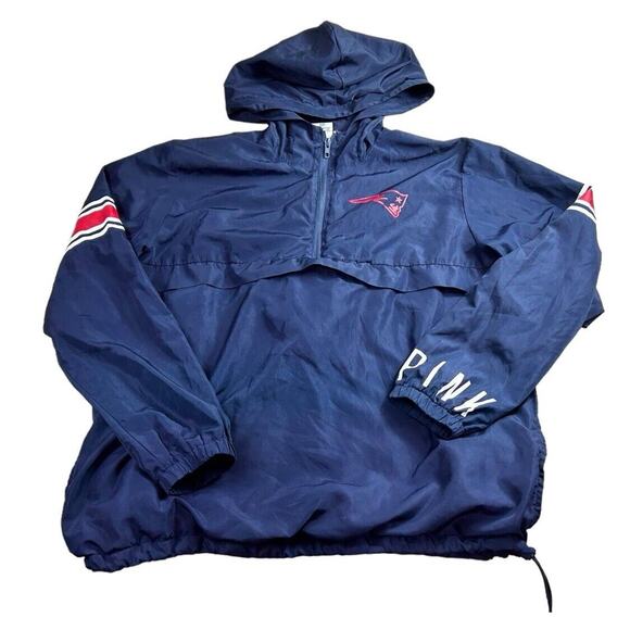 New England Patriots Victoria's Secret PINK Hoodie Sz Small Pullover Jacket Navy - Picture 9 of 11